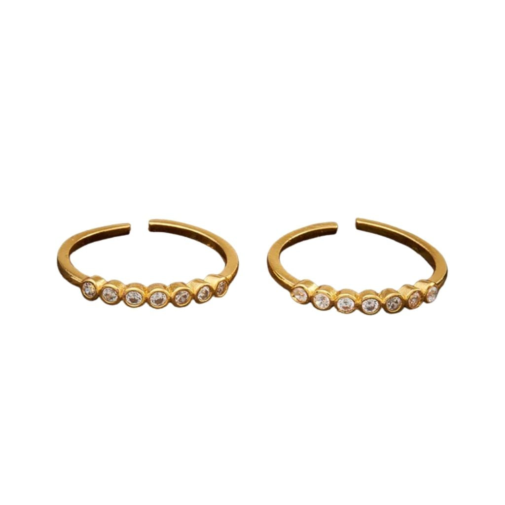 18k Gold Plated 925 Sterling Silver Women's Toe Rings Bulk Rate 160/Gram Design-1