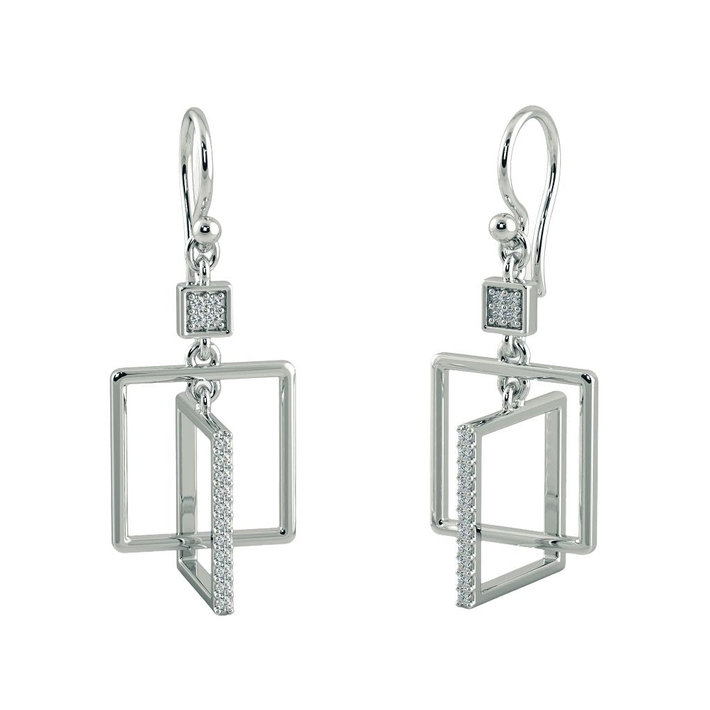 925 Sterling Silver Women's Modern Dangle Earrings Bulk Rate 150/Gram Design-2