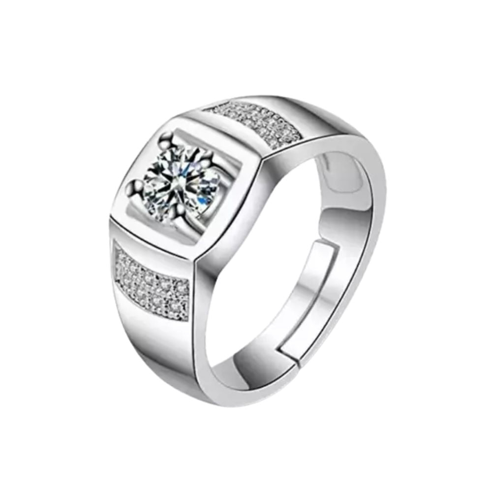 55Carat Natural Emerald Sterling Silver Ring - Adjustable Birthstone Ring For Women, Size 5-13