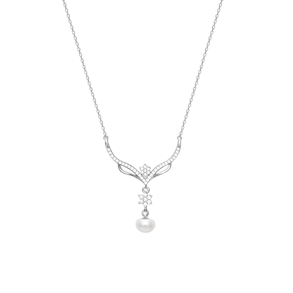 925 Sterling Silver Women's Pearl Necklace Bulk Rate 150/Gram Design-2