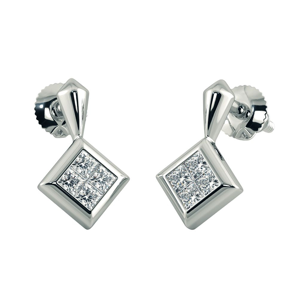 925 Sterling Silver Women's Stud Halo Earrings Bulk Rate 150/Gram Design-14