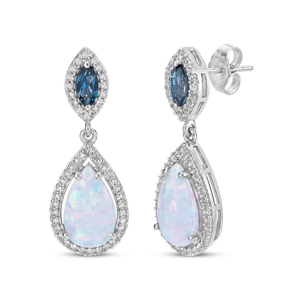 925 Sterling Silver Womens Gemstone Drop Earrings Bulk Rate 150/Gram Design-35