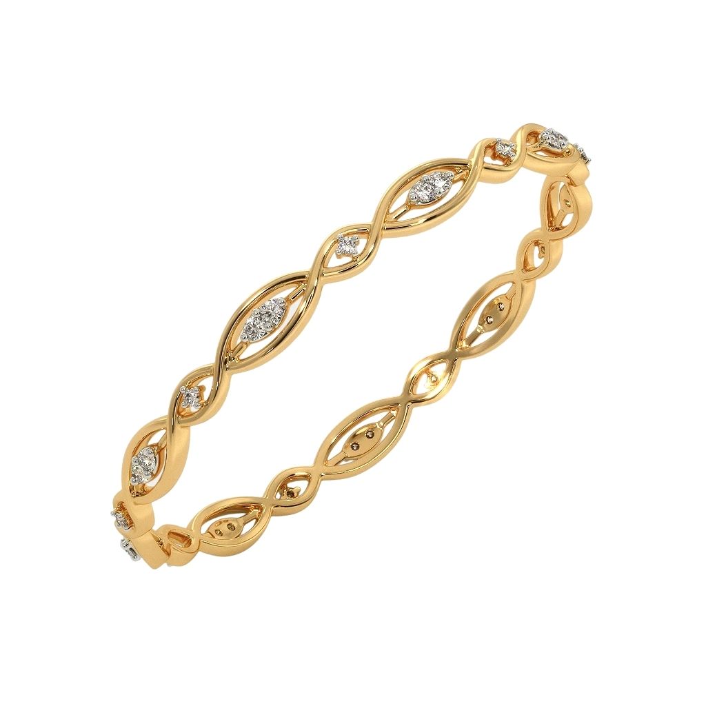18k Gold Plated Women's Bangles 925 Sterling Silver Bulk Rate 160/Gram Design-14