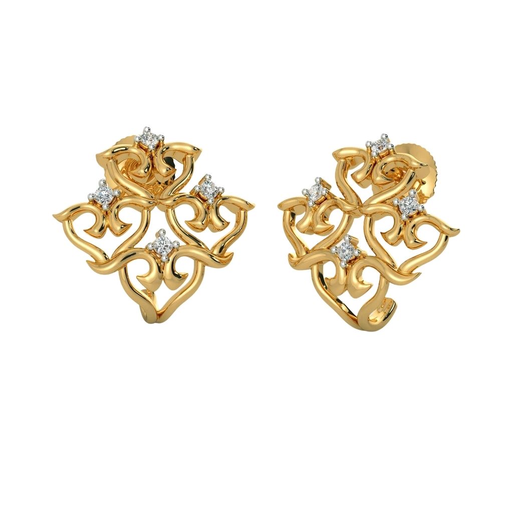 18k Gold Plated Women's Earrings 925 Sterling Silver Bulk Rate 160/Gram Design-37