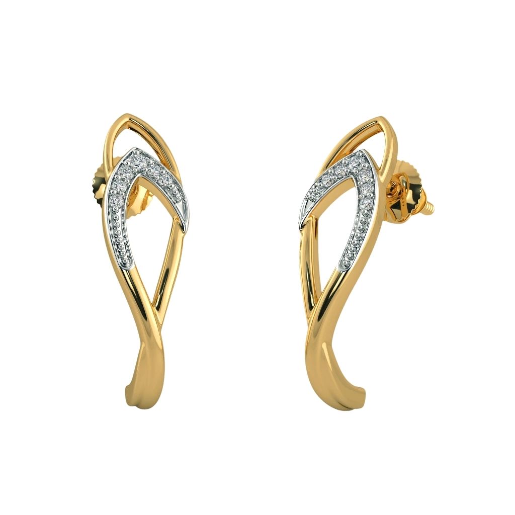 18k Gold Plated Women's Earrings 925 Sterling Silver Bulk Rate 160/Gram Design-31