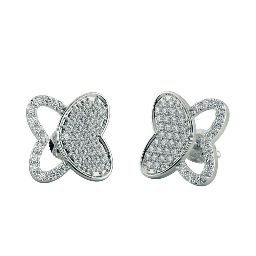 925 Sterling Silver Women's Stud Halo Earrings Bulk Rate 150/Gram Design-34