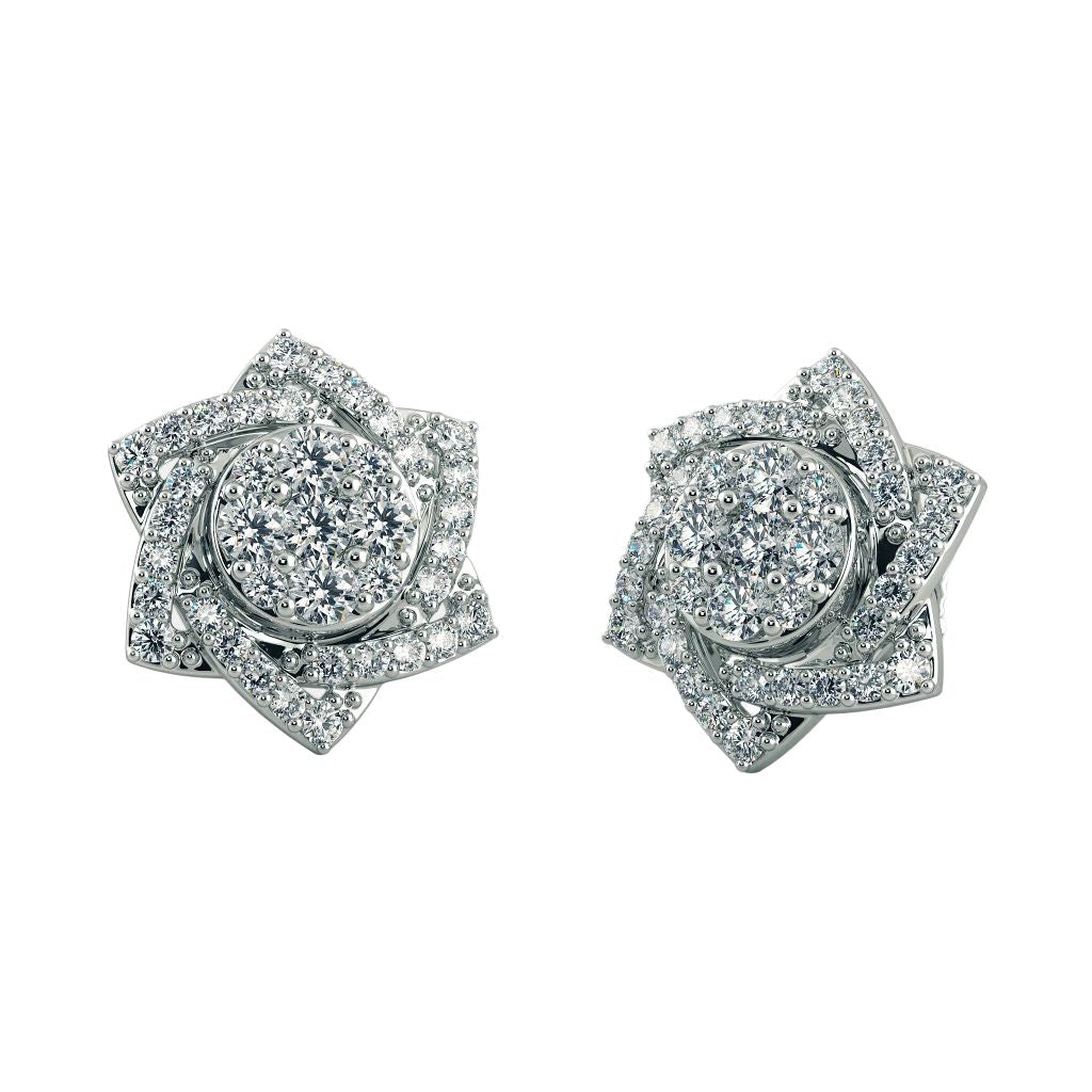 925 Sterling Silver Women's Stud Halo Earrings Bulk Rate 150/Gram Design-26