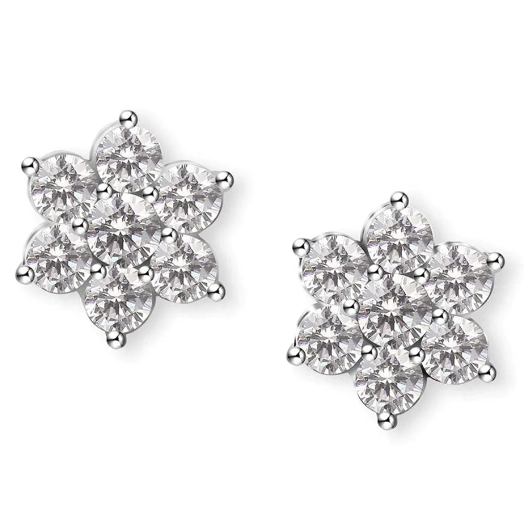 925 Sterling Silver Women's CZ Stud Earrings Bulk Rate 150/Gram Design-8