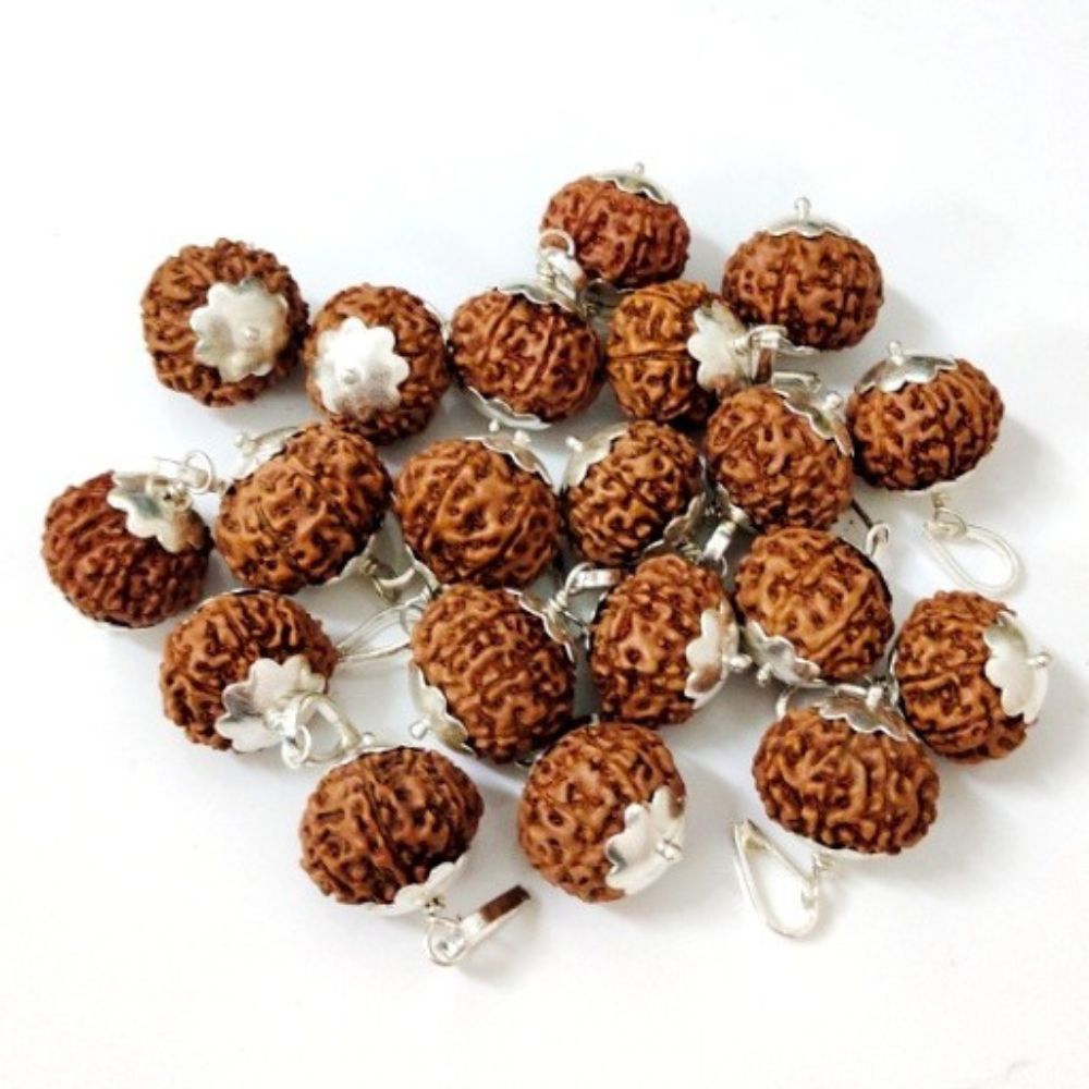 Natural 8 Mukhi Indonesia Rudraksha Silver Plated Pendant at Wholesale Rates (Rs 175/Piece)