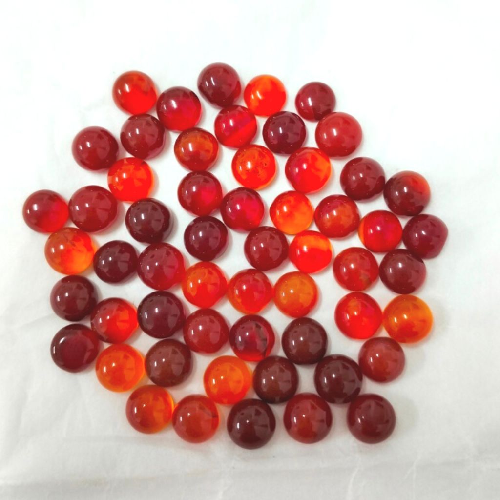 Natural Red Carnelian Cabochon Round Shape Fine Quality Loose Gemstone at Wholesale Rates (Rs 25/Carat)