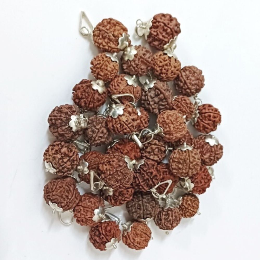 Natural 7 Mukhi Nepali Rudraksha Silver Plated Pendant at Wholesale Rates (Rs 115/Piece)