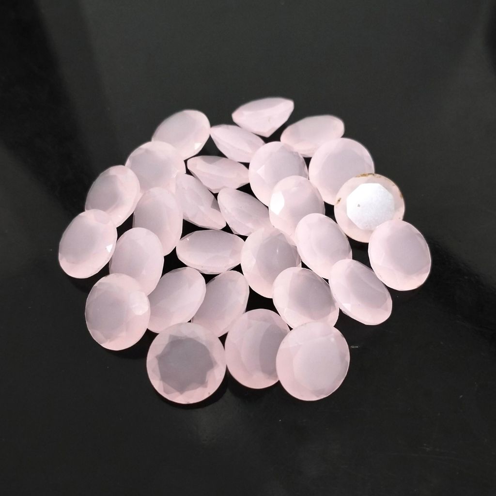 Natural Rose Quartz Faceted Round Shape Fine Quality Loose Gemstone at Wholesale Rates (Rs 25/Carat)