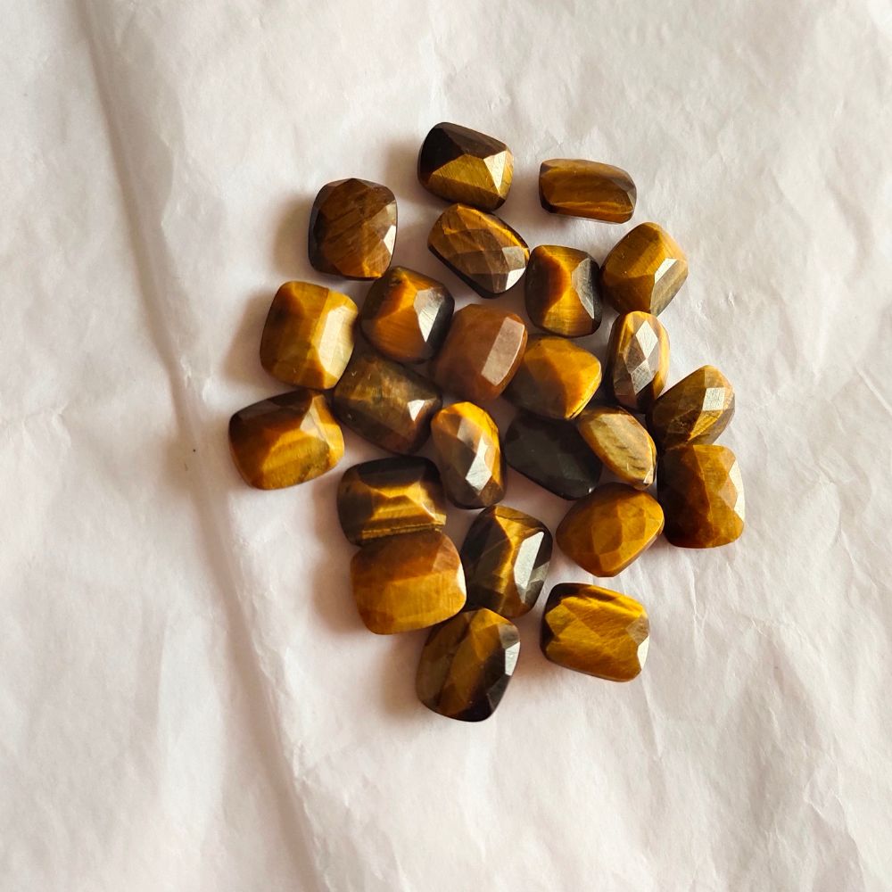 Natural Tiger Eye Cushion Shape Fine Quality Loose Gemstone at Wholesale Rates (Rs 15/Carat)