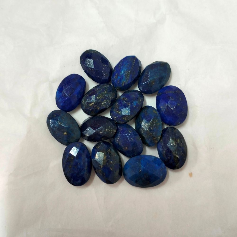 Natural Lapis Lauzli Faceted Oval Shape Fine Quality Loose Gemstone at Wholesale Rates (Rs 25/Carat)