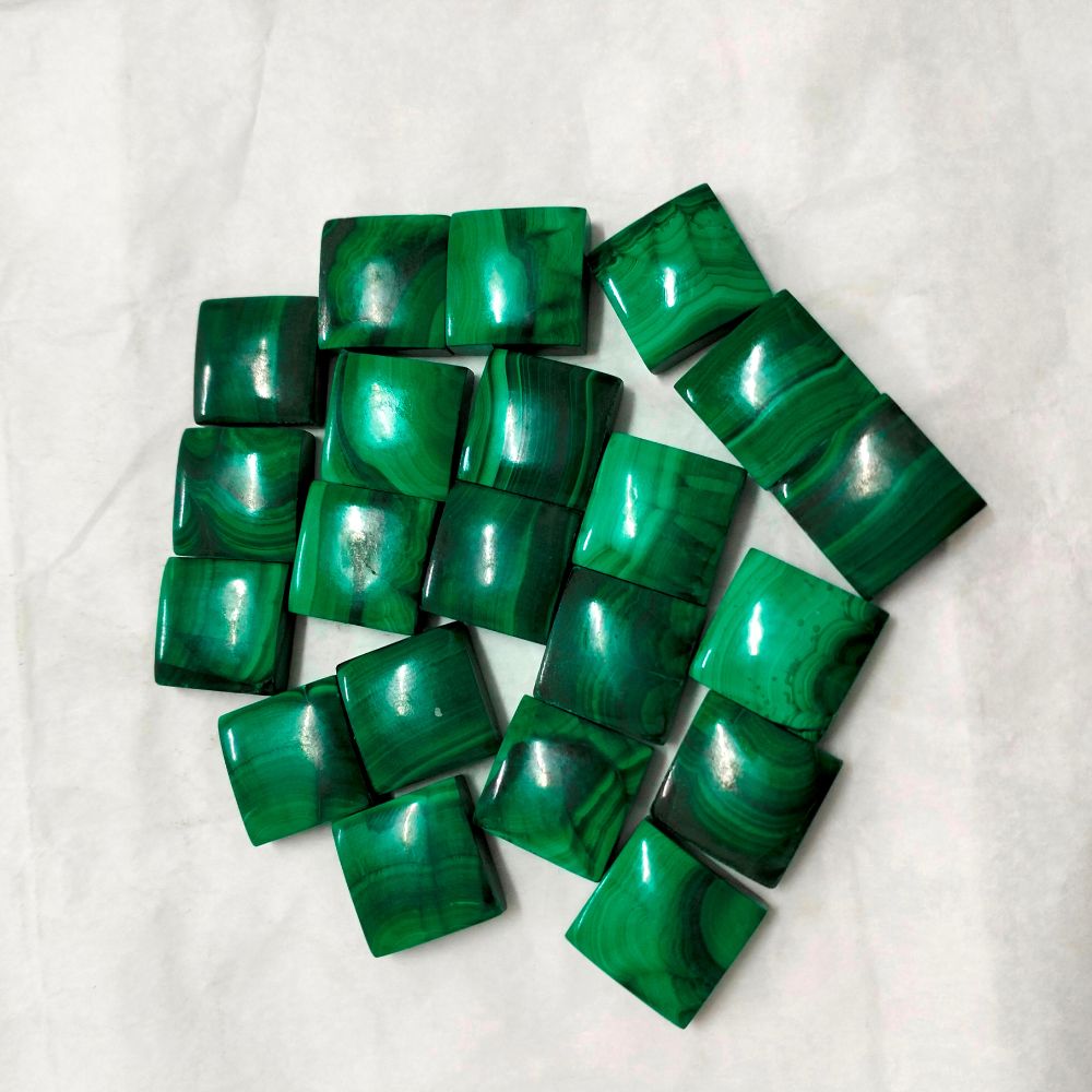 Natural Malachite Square Shape Fine Quality Loose Gemstone at Wholesale Rates (Rs 20/Carat)