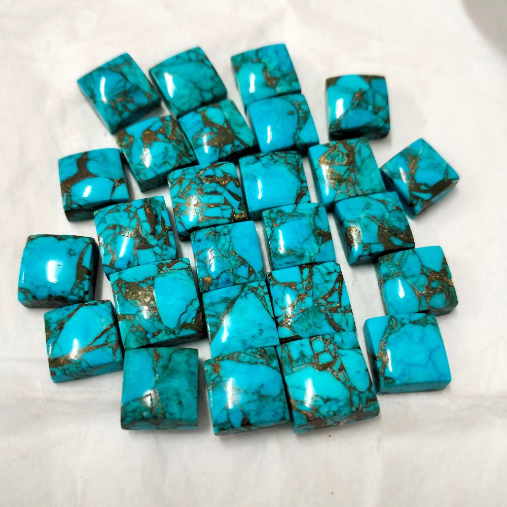 Natural Copper Turquoise Square Shape Fine Quality Loose Gemstone at Wholesale Rates (Rs 20/Carat)