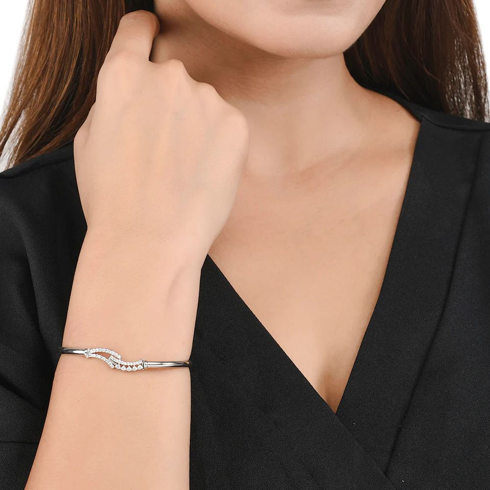 Bangle Real 925 Sterling Silver Filled Solid 6mm Bracelet Ladies - Foto 9