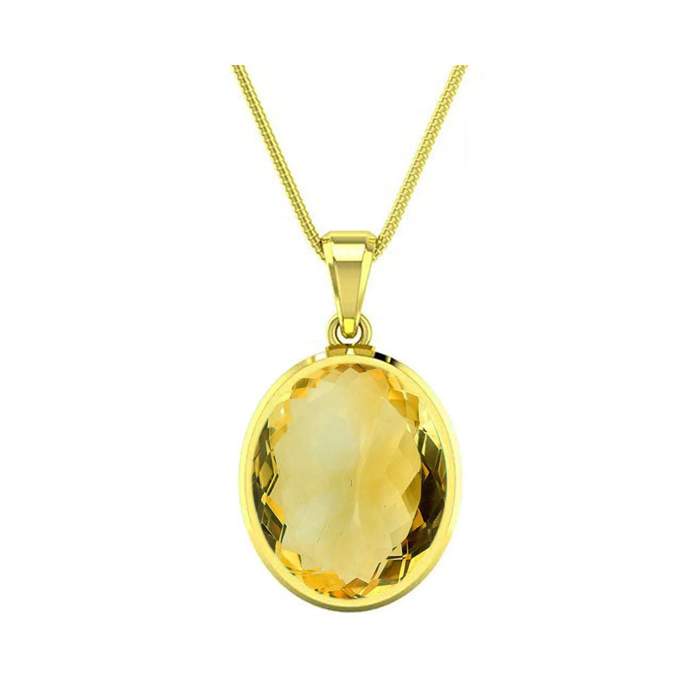 Choose Your Natural Citrine Gemstone Gold Plated Pendant Oval Shape 2.25 To 9.25 Ratti Astrological Handcrafted Jewelry Gift for Women Men Chakra Healing Locket