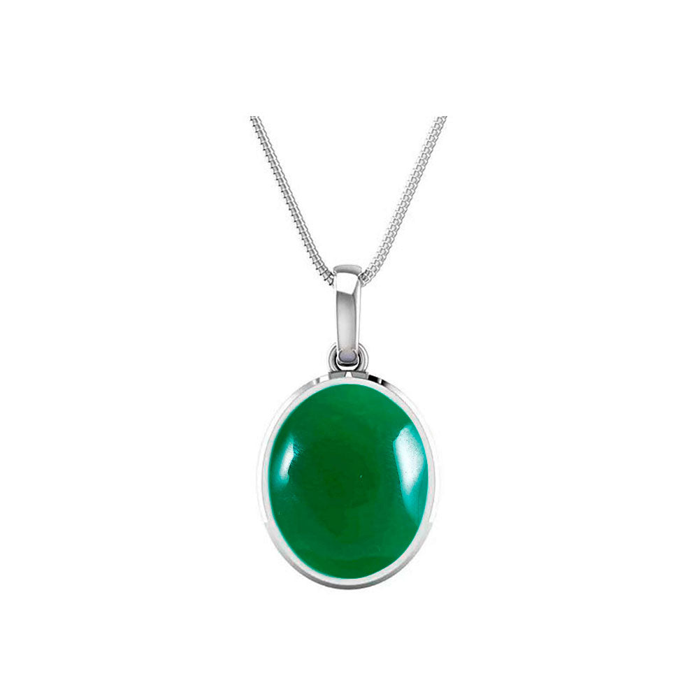 Choose Your Natural Green Onyx Gemstone Silver Plated Pendant Oval Shape 2.25 To 9.25 Ratti Astrological Handcrafted Jewelry Gift for Women Men Chakra Healing Locket