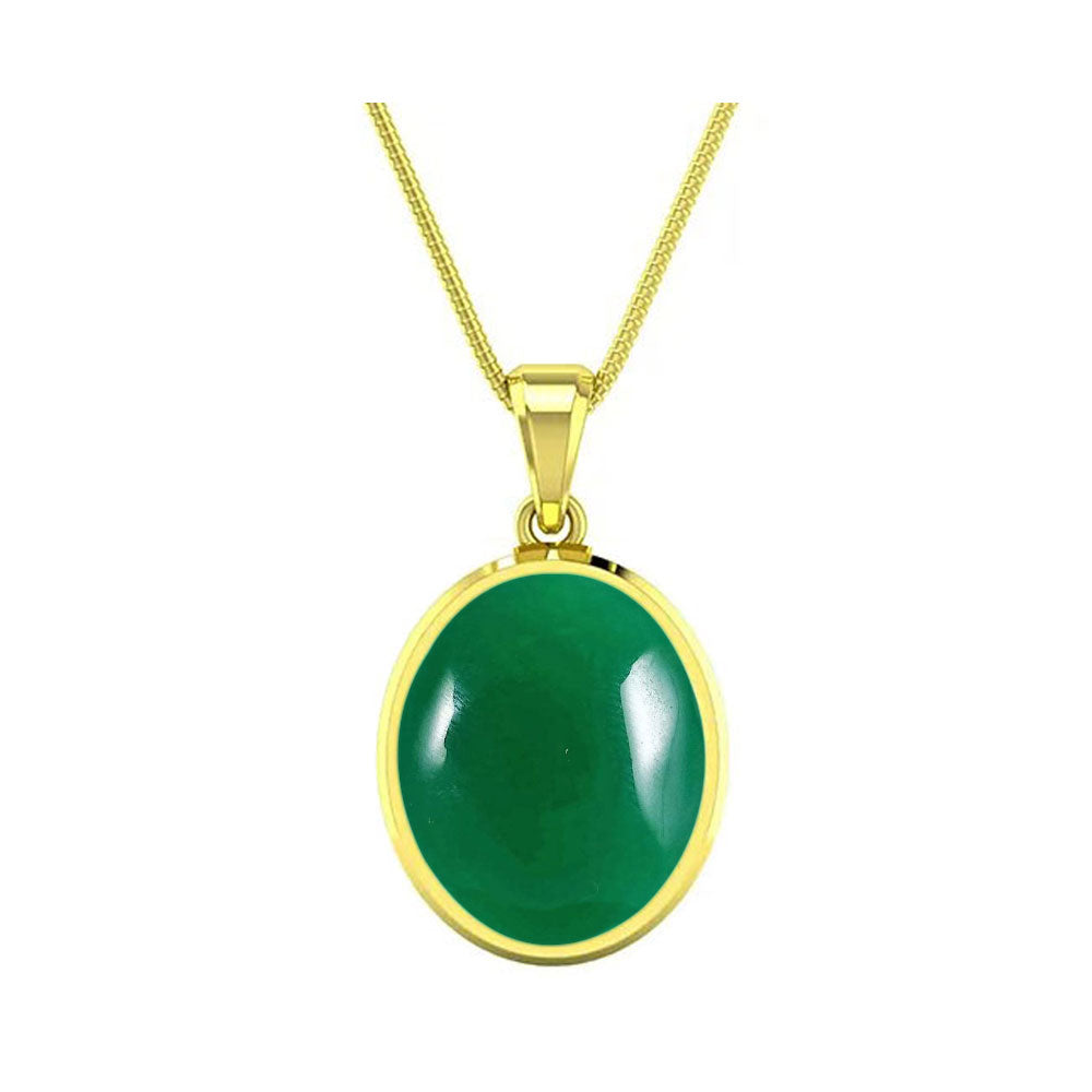 Choose Your Natural Green Onyx Gemstone Gold Plated Pendant Oval Shape 2.25 To 9.25 Ratti Astrological Handcrafted Jewelry Gift for Women Men Chakra Healing Locket