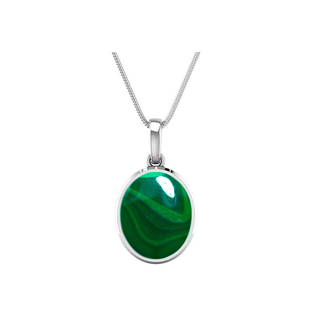 Choose Your Natural Malachite Gemstone Silver Plated Pendant Oval Shape 2.25 To 9.25 Ratti Astrological Handcrafted Jewelry Gift for Women Men Chakra Healing Locket