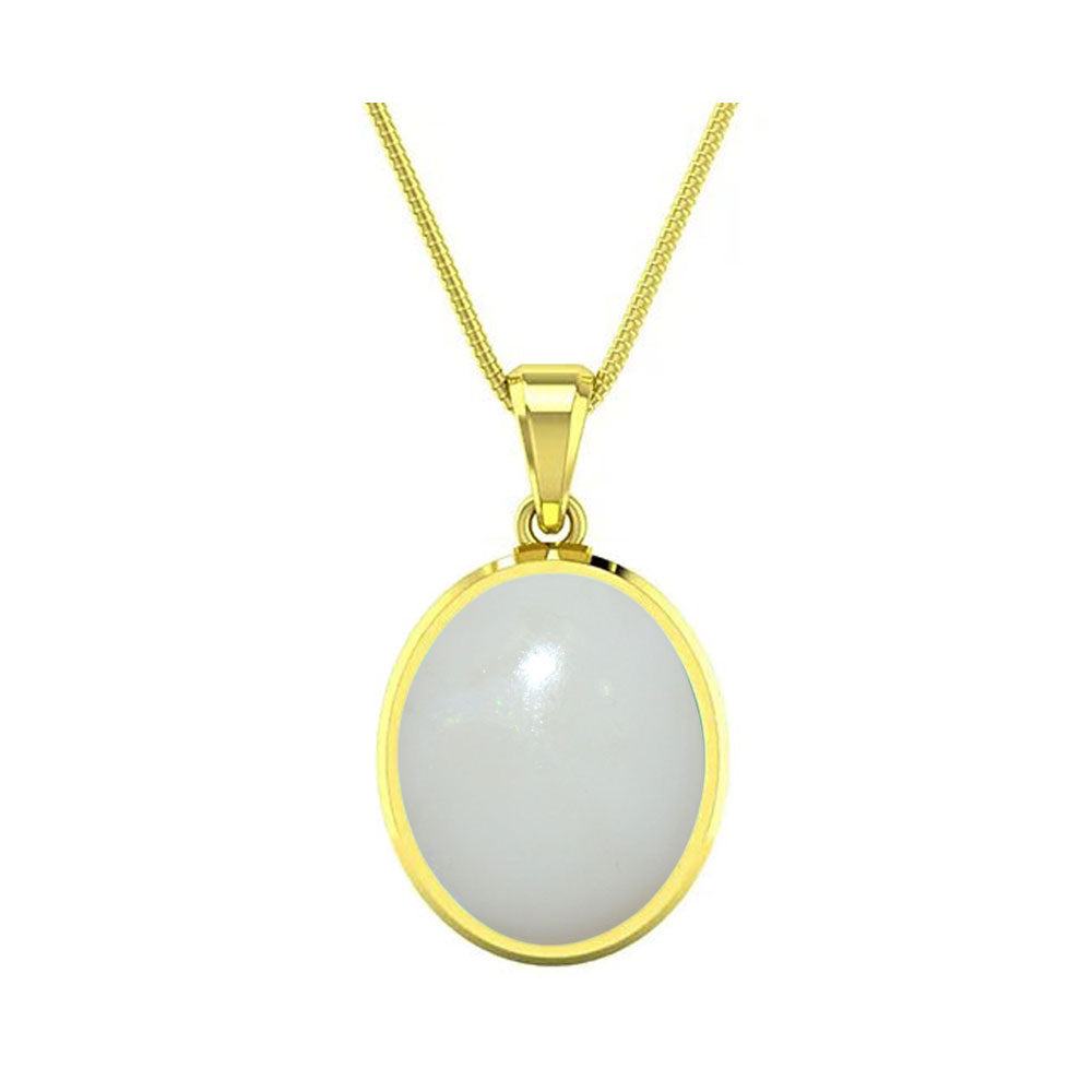 Choose Your Natural Opal Gemstone Gold Plated Pendant Oval Shape 2.25 To 9.25 Ratti Astrological Handcrafted Jewelry Gift for Women Men Chakra Healing Locket