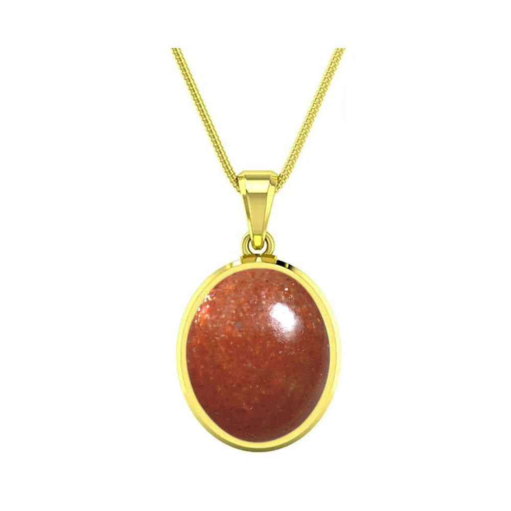 Choose Your Natural Sunstone Gemstone Gold Plated Pendant Oval Shape 2.25 To 9.25 Ratti Astrological Handcrafted Jewelry Gift for Women Men Chakra Healing Locket