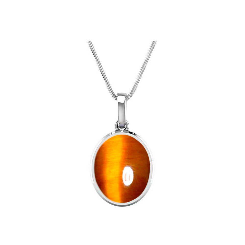 Choose Your Natural Tiger Eye Gemstone Silver Plated Pendant Oval Shape 2.25 To 9.25 Ratti Astrological Handcrafted Jewelry Gift for Women Men Chakra Healing Locket
