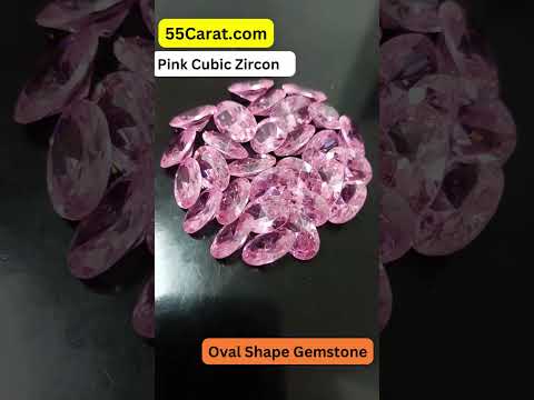 Created Pink Cubic Zircon Oval Shape Fine Quality Loose Gemstone at Wholesale Rates (Rs 8/Carat)