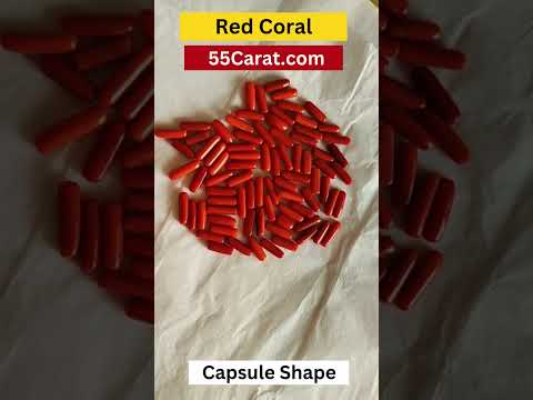 Natural Red Coral Cabochon Capsule Shape Fine Quality Loose Gemstone at Wholesale Rates (Rs 250/Carat) 2 To 4