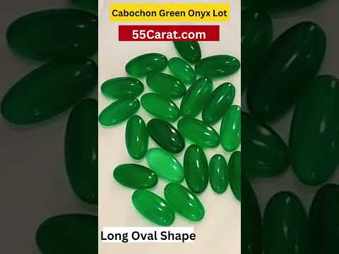 Natural Green Onyx Cabochon Long Oval Shape Fine Quality Loose Gemstone at Wholesale Rates (Rs 40/Carat)