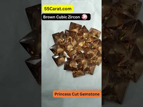 Created Dark Brown Cubic Zircon Princess Shape Fine Quality Loose Gemstone at Wholesale Rates (Rs 8/Carat)