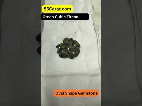 Created Green Cubic Zircon Oval Shape Fine Quality Loose Gemstone at Wholesale Rates (Rs 8/Carat)