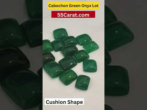 Natural Green Onyx Cabochon Cushion Shape Fine Quality Loose Gemstone at Wholesale Rates (Rs 40/Carat)