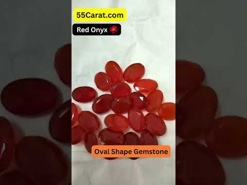 Natural Red Onyx Faceted Oval Shape Fine Quality Loose Gemstone at Wholesale Rates (Rs 40/Carat)