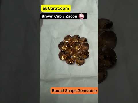 Created Dark Brown Cubic Zircon Round Shape Fine Quality Loose Gemstone at Wholesale Rates (Rs 8/Carat)
