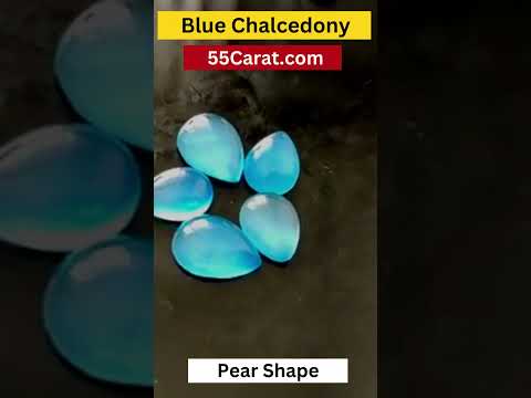 Natural Blue Chalcedony Cabochon Pear Shape Fine Quality Loose Gemstone at Wholesale Rates (Rs 40/Carat)