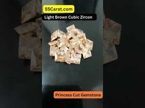 Created Light Brown Cubic Zircon Princess Shape Fine Quality Loose Gemstone at Wholesale Rates (Rs 8/Carat)