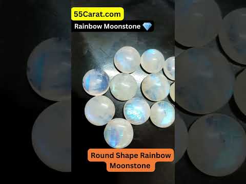 Natural Rainbow Moonstone Cabochon Round Shape Fine Quality Loose Gemstone at Wholesale Rates (Rs 80/Carat)