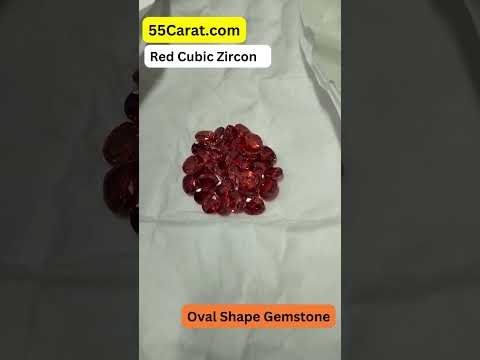 Created Red Cubic Zircon Oval Shape Fine Quality Loose Gemstone at Wholesale Rates (Rs 8/Carat)