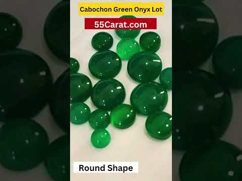 Natural Green Onyx Cabochon Round Shape Fine Quality Loose Gemstone at Wholesale Rates (Rs 40/Carat)