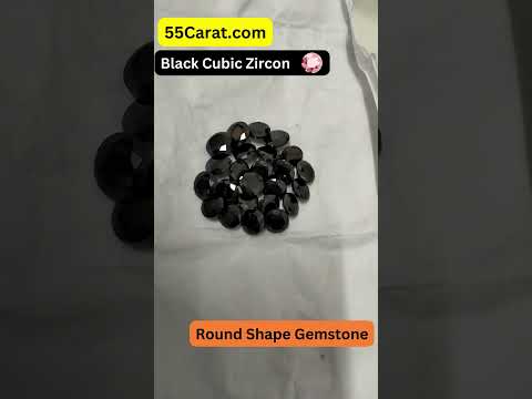 Created Black Cubic Zircon Round Shape Fine Quality Loose Gemstone at Wholesale Rates (Rs 8/Carat)