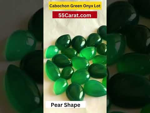Natural Green Onyx Cabochon Pear Shape Fine Quality Loose Gemstone at Wholesale Rates (Rs 40/Carat)