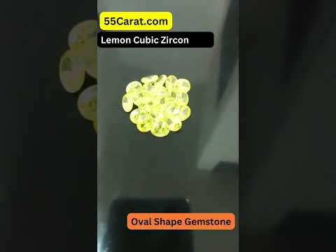 Created Lemon Cubic Zircon Oval Shape Fine Quality Loose Gemstone at Wholesale Rates (Rs 8/Carat)