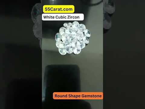 Created White Cubic Zircon Round Shape Fine Quality Loose Gemstone at Wholesale Rates (Rs 8/Carat)