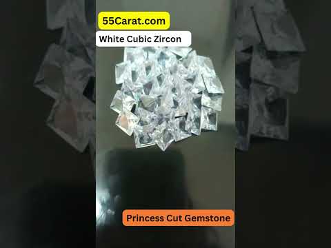 Created White Cubic Zircon Princess Shape Fine Quality Loose Gemstone at Wholesale Rates (Rs 8/Carat)