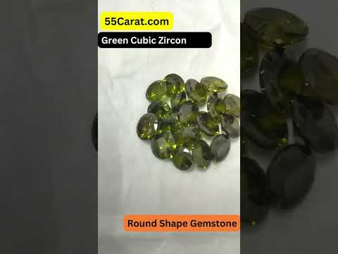 Created Green Cubic Zircon Round Shape Fine Quality Loose Gemstone at Wholesale Rates (Rs 8/Carat)