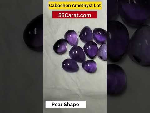 Natural Amethyst Cabochon Pear Shape Fine Quality Loose Gemstone at Wholesale Rates (Rs 90/Carat)