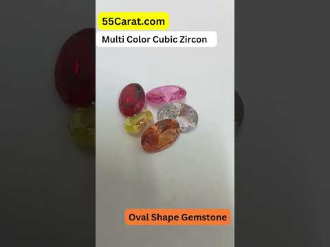 Created Multi Cubic Zircon Oval Shape Fine Quality Loose Gemstone at Wholesale Rates (Rs 8/Carat)
