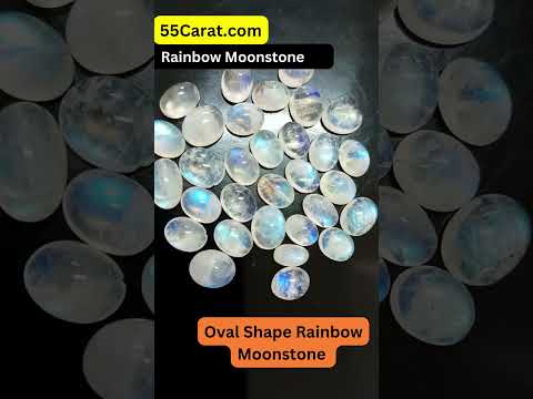 Natural Rainbow Moonstone Cabochon Oval Shape Fine Quality Loose Gemstone at Wholesale Rates (Rs 80/Carat)